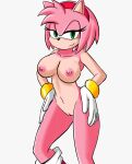  1girl absurd_res amy_rose andromorph anthro big_breasts breasts cameltoe clothing eulipotyphlan furry gloves green_eyes hair hands_on_hips handwear hedgehog high_res intersex legwear mammal nipples nude pink_body pink_hair sega shaved_pussy sodaska sonic_the_hedgehog_(series) tights wide_hips 