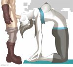 bent_over fellatio iron-dullahan link nipples the_legend_of_zelda white_skin wii_fit wii_fit_trainer