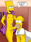  bart_simpson bottomless crossdressing edit english_text father_and_son homer_simpson huge_penis incest nipples penis testicles text the_simpsons yaoi yellow_skin 