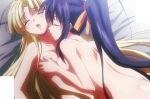 2girls akeno_himejima anime arms asia_argento back bed big_breasts black_hair blonde_hair blush breast_grab breast_press breasts breath closed_eyes completely_naked completely_naked_female completely_nude completely_nude_female female female_only girl_on_top high_school_dxd himejima_akeno kissing large_breasts love lying moaning multiple_girls naked naked_female neck neck_kiss nipples nude nude_female on_back open_mouth ponytail sex sideboob slut sluts very_long_hair whore whores yuri
