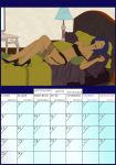 2014 breasts calendar elisa_maza fab3716 female gargoyles high_heels nude september_(month) solo stockings