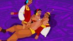  anal animated ass bottomless breast_grab breasts cartoon_gonzo disney double_penetration earrings emperor_kuzco gif headband kronk malina penis pussy shirt_lift smile spread_legs testicles the_emperor&#039;s_new_school vaginal zoom_in 