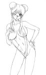  1girl alluring black_and_white breasts hige_ani human nipples pubic_hair sling_bikini vivian_wong voluptuous yu-gi-oh! 