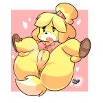 animal_crossing anthro bottomless chelo19 dog ejaculation female_ejaculation female_orgasm furry isabelle_(animal_crossing) nintendo orgasm pussy sexy smelly_pussy squirting