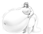  alyss barefoot big_belly big_breasts breasts dragon female horn huge_breasts human intersex morbidly_obese navel nitrotitan not_furry nude overweight solo sound_effects standing thick_thighs vorarephilia vore 