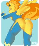  1girl anthro ass friendship_is_magic looking_back my_little_pony pussy spitfire wings 