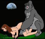 breasts brown_hair disney gorilla jane_porter kala_(tarzan) moon nego5 night nipples tarzan