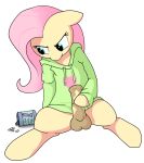  anal angry apony enhancement_pills equine fluttershy friendship_is_magic futanari hoodie horse horsecock my_little_pony penis pills pony testicles 