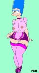 big_breasts breasts marge_simpson palette_swap pbrown see-through short_skirt stockings the_simpsons