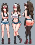  ass ass_expansion big_ass big_breasts bimbofication breast_expansion breasts erect_nipples happy_trance hilda looking_at_viewer looking_back nipples pokemon pokemon_bw touko_(pokemon) transformation xxxx52 