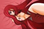  bad_proportions big_breasts breasts cleavage fairy_tail flare_corona highres large_breasts lucky-jj nipples red_eyes red_hair solo tattoo tattooed_breast wide_hips 