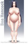  areolae big_breasts boa_hancock breasts female idarkshadowi_(artist) nipples nude one_piece pregnant pussy solo tattoo 