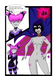 archangemon assisted_exposure cloak clothed_female clothed_female_nude_female comic dc_comics edited embarrassed_nude_female enf english_text erect erect_nipples funny hair jinx pink_eyes pink_hair purple_eyes rachel_roth raven_(dc) shaved_pussy teen_titans text wardrobe_malfunction white_background
