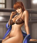  1girl asian_female black_bra brown_hair dead_or_alive female_focus female_only flowerxl high_res high_resolution kasumi kasumi_(doa) solo_female solo_focus video_game_character video_game_franchise 