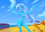  1girl beach breasts equestria_girls female friendship_is_magic hairless_pussy humanized my_little_pony nude outdoor outside standing trixie trixie_(mlp) 