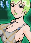  1girl big_breasts breasts f.f. foo_fighters green_hair hair jojo&#039;s_bizarre_adventure jojo_no_kimyou_na_bouken nipples short_hair stone_ocean 