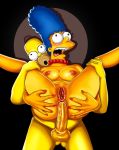  anal_penetration homer_simpson marge_simpson pussy the_simpsons yellow_skin 