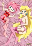  amy_rose bbmbbf lingerie mobius_unleashed palcomix princess_peach sonic_the_hedgehog_(series) super_mario_bros. 