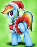  christmas friendship_is_magic high-roller2108 looking_back my_little_pony rainbow_dash 