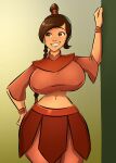  avatar:_the_last_airbender brown_eyes brown_hair dat_ass emmabrave gigantic_ass gigantic_breasts hourglass_figure single_braid smile ty_lee 