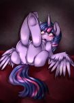  blush blushing equine friendship_is_magic hair horn mixipony my_little_pony open_mouth purple_eyes purple_hair tail twilight_sparkle two_tone_hair winged_unicorn wings 