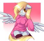  1girl anthro derpy_hooves friendship_is_magic my_little_pony panties sweater 