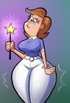  blue_eyes brown_hair butt_expansion dat_ass earrings emmabrave gigantic_ass the_fairly_oddparents timmy&#039;s_mom 