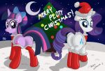  ass christmas cute friendship_is_magic looking_back my_little_pony rarity tail twilight_sparkle ziemniax 