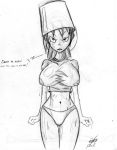 angry bikini bikini_bottom breasts bucket cartoon_network colonel-gabbo foster&#039;s_home_for_imaginary_friends frankie_foster long_hair nipples see_through solo wet