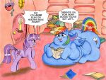 bonusart book cutie_mark english_text fat friendship_is_magic morbidly_obese my_little_pony rainbow_dash_(mlp) teeth text twilight_sparkle_(mlp)