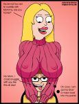  american_dad big_breasts breast_hat breast_rest breasts breasts_on_head francine_smith mother_and_son nipples_visible_through_clothing sbb shmaw steve_smith 