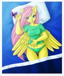  1girl anthro bed fluttershy friendship_is_magic my_little_pony seven0 