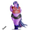 1girl anthro chubby fat friendship_is_magic my_little_pony navel source_request squirrlelo twilight_sparkle_(mlp)