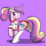  1girl 2013 alicorn ass blush clothed cutie_mark female female_only friendship_is_magic gym_uniform horn loopend my_little_pony panties pony princess_cadance red_panties solo standing tail wings 