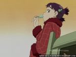  1girl flcl gif popsicle purple_hair solo 