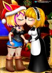  bbmbbf bunny_ears character_request christmas doodletones kissing maid mistletoe palcomix pietro&#039;s_secret_club youtube yuri 