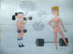 barbell dumbbell eva_(tdi) flashlight237 jo_(tdi) nude_female tagme total_drama_island weightlifting weights