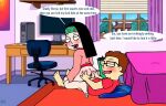  american_dad big_breasts bottomless_female brother_and_sister dialogue hayley_smith incest penis puffy_anus puffy_pussy steve_smith uso_(artist) vaginal 