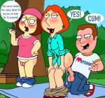big_breasts cheating_wife cum_inside dialogue family_guy lois_griffin meg_griffin outdoor_sex penis puffy_pussy uso_(artist)