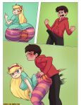  1boy 1girl a_nsfw_artist blonde_hair blue_eyes brown_eyes brown_hair canon_couple comic humping marco_diaz sex star_butterfly star_vs_the_forces_of_evil 