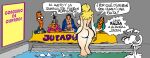  ass blonde_hair breasts embarrassed embarrassing indoor_pool nude pool public_nudity wardrobe_malfunction water 