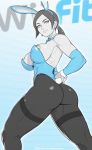  ass big_ass big_breasts breasts bunny_ears bunny_girl bunny_tail bunnysuit cleavage female looking_at_viewer looking_back nintendo nisetanaka solo wii_fit wii_fit_trainer 