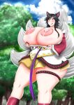 ahri ahri_(league_of_legends) black_hair escapefromexpansion fox_ears fox_girl fox_tail fucked_silly gigantic_ass gigantic_breasts hourglass_figure lactation league_of_legends yellow_eyes