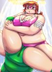 2girls breasts brown_hair chubby female huge_breasts inamori_nidai mask multiple_girls obese orizen wrestling 