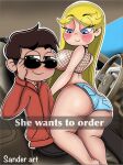  1boy 1girl ass blonde_hair blue_eyes breasts brown_eyes brown_hair canon_couple marco_diaz star_butterfly star_vs_the_forces_of_evil 