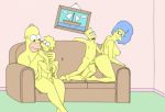  anal anus ass bart_simpson breasts couch cowgirl_position doggy_position family homer_simpson incest kongen lisa_simpson marge_simpson nude pearls penis pussy testicles the_simpsons yellow_skin 