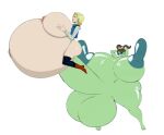 adventure_time android_18 angstrom doctor_princess dragon_ball edit edited hyper_balls hyper_belly hyper_breasts hyper_penis looking_at_viewer zeruxu