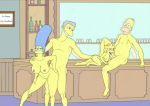  bar blue_hair bottle homer_simpson incest kongen lisa_simpson marge_simpson moe&#039;s_tavern moe_szyslak oral penis size_difference the_simpsons toes yellow_skin 