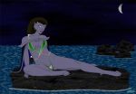 angela_(gargoyles) bikini breasts disney fab3716 female furry gargoyles purple_skin solo tail wings
