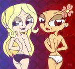ass braided_hair bubble_butt cartoon_network dawn_(tdi) hourglass_figure light-skinned_female panties rayryan_(artist) red_hair red_lipstick redhead thick_ass thick_legs thick_thighs topless total_drama_island zoey_(tdi)